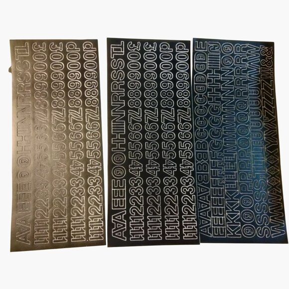 Black Adhesive Vinyl Letters Numbers Indoor Outdoor Mailbox Labels Tape - Picture 2 of 13